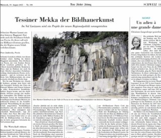 Peccia - "la mecca ticinese della scultura"  nella NZZ